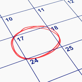 Image of a calendar with a date circled in red